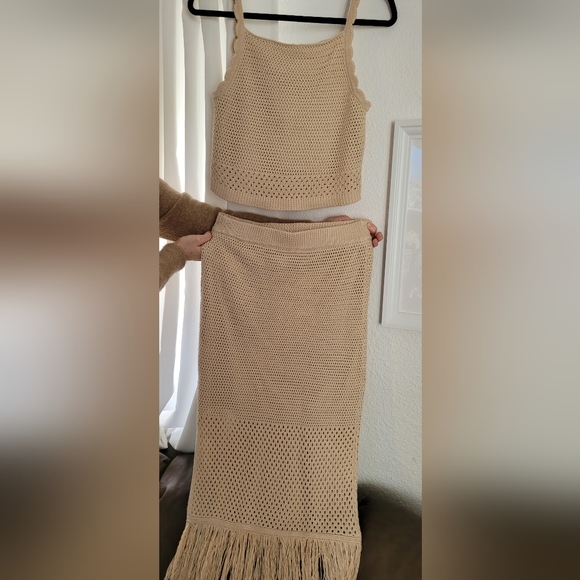 COPY - House of Harlow 1960 Bohemian skirt and top set crochet - Picture 2 of 5